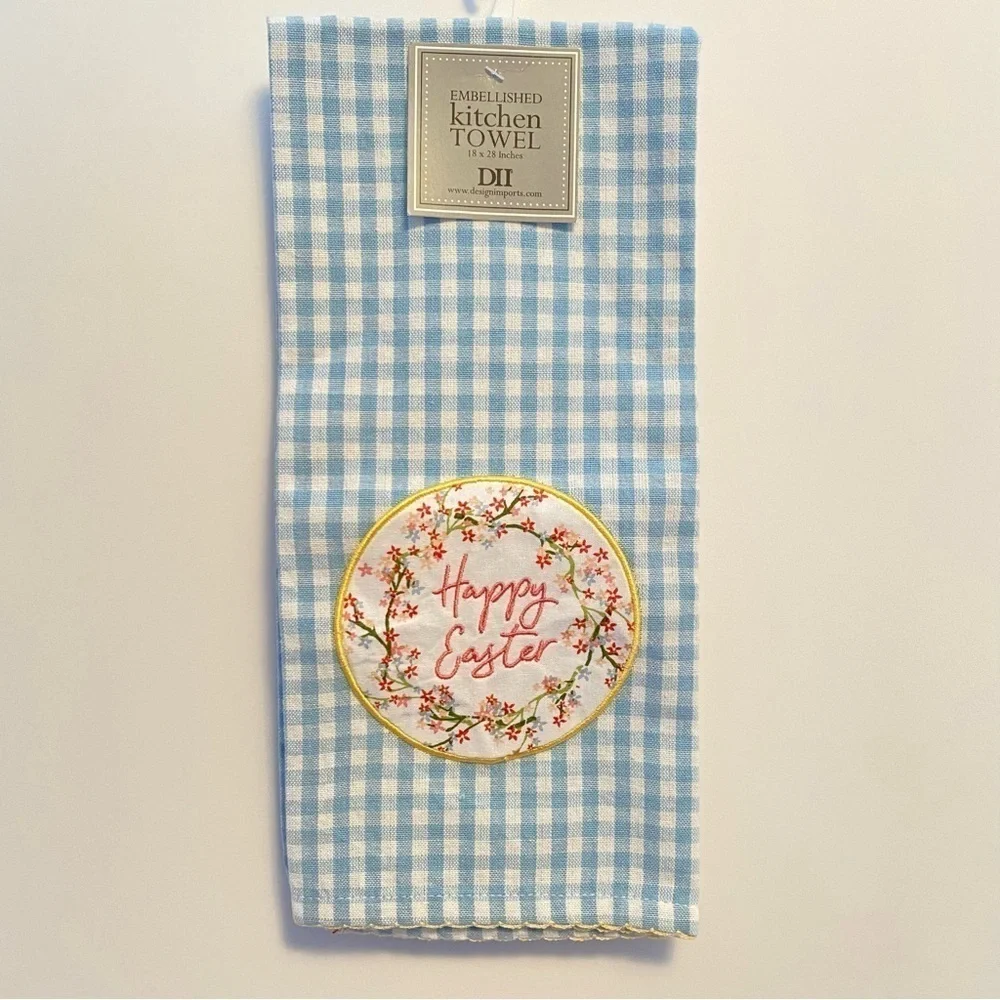 Design Imports Happy Easter Embellished Kitchen Towel New With Tag